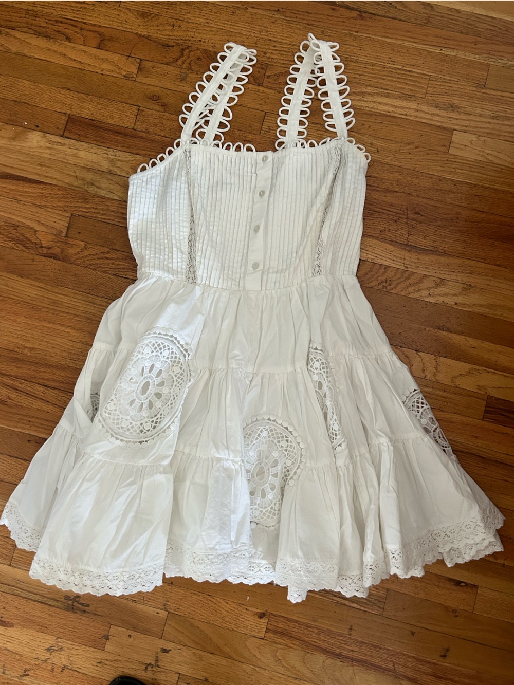 Adrianna Romper Crochet-Detail Mini Dress